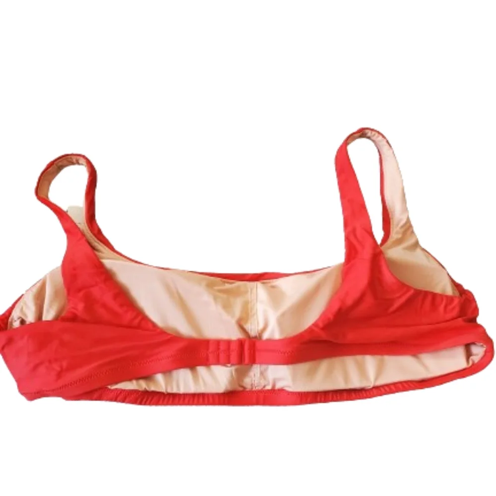 J.Crew plus square neck full coverage bikini top, 3XL, red